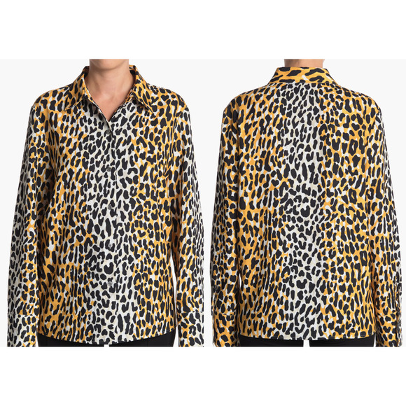 FINAL PRICE DROP✨
 St. John  Back Leopard‎ Print Shirt - Picture 1 of 7